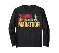 Running Runner Half Marathon Vintage Retro I'd Rather Run A Long Sleeve T-Shirt