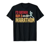 Running Runner Half Marathon Vintage Retro I'd Rather Run A T-Shirt