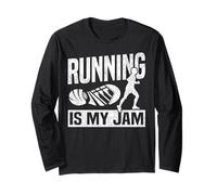 Running Runner Half Marathon Vintage Running is My Jam Long Sleeve T-Shirt