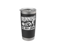 Running Runner Half Marathon Vintage Running is My Jam Stainless Steel Insulated Tumbler