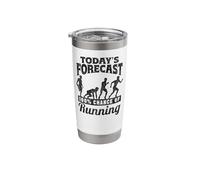 Running Runner Half Marathon Vintage Today's Forecast 100% Stainless Steel Insulated Tumbler