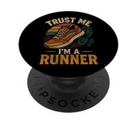 Running Runner Half Marathon Vintage Trust Me I'm A Runner PopSockets Adhesive PopGrip