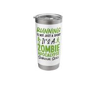 Running Runner Half Marathon Zombie Running is Not Just A Stainless Steel Insulated Tumbler