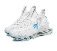Running Shoe Trainers for Men,Fashion Blade Sneakers Fly Woven Mesh Outdoor Sports Shoes Fitness Damping Shoes (Color : White Moon, Size : 8 UK)