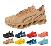 Running Shoes Men Women Sports Shoes Flame Pattern Trainers Walking Shoes Leisure Shoes Non-Slip Soft Comfortable Wear-resistant Tennis Shoes Running Shoes, khaki, 5 UK