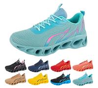 Running Shoes Men Women Sports Shoes Flame Pattern Trainers Walking Shoes Leisure Shoes Non-Slip Soft Comfortable Wear-resistant Tennis Shoes Running Shoes, lightblue, 12 UK