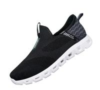 Running Shoes Men's Black Sports Shoes Slip-On Jogging Shoes Breathable Trainers Soft Lightweight Walking Shoes Running Sports Shoes Comfortable Fitness Shoes Solid Colour Leisure Shoes Breeze Shoes