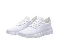 Running Shoes Mens Soft Mesh Gym Workout Sneakers Deep Lugs & Eva Cushioning Walking Shoes Workout Breathable Lightweight Tennis Trainer Secure Lace-Up Fit, Cushioned for All-Day Wear White