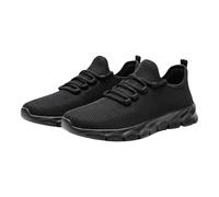 Running Shoes Mens Soft Mesh Gym Workout Sneakers Workout Breathable Lightweight Tennis Trainer Deep Lugs & Eva Cushioning Walking Shoes Secure Lace-Up Fit, Cushioned for All-Day Wear Black