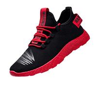Running Shoes Mens Trainers Lightweight Outdoor Sports Shoes Athletic Gym Non Slip Soft Chunky Sole Walking Trainers Barefoot Trail Sneakers Arch Support Breathable Comfortable Unisex Wide Casual Red