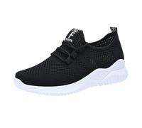 Running Shoes Women Walking Trainers for Women Casual Breathable Knit Sneakers Comfortable Orthopedic Athletic Shoes with Non-Slip Sole for Running Workout Everyday All Black Trainers Womens