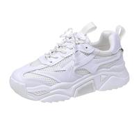 Running Shoes Women's Platform Low Shoes Trekking Shoes Chunky Trainers Plain Laces Leisure Shoes Tennis Shoes Non-Slip Breathable Summer Shoes Fashion Women's Shoes Hiking Shoes, White, 2/2.5 UK