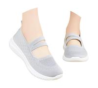 Running Shoes- Women's Spring and Autumn Casual Comfortable Solid Color Flat Half Slippers Chic Grey