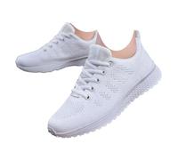 Running Shoes Womens Trainers Walking Shoes Athletic Sneakers Ladies Breathable Mesh Sport Sneakers Lightweight Non Slip Tennis Trainers Outdoor Workout Casual Gym Jogging White