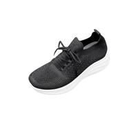 Running Shoes Womens - Women's Plus Size Casual Shoes, Breathable Slip On Knit Trainers with Floral Print, Rhinestone Detail, Lightweight Chunky Sole Walking Sneakers