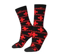 Running Socks Lifeguard Cross Cushioned Socks Fluffy Socks Stain Resistant Casual Socks For Tennis Running Gym
