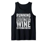 Running Solves Most My Problems Wine Funny Pun Slogan Tank Top