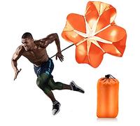 Running Speed Training, Running Parachute Speed Training, Orange 56 inch Speed Training Resistance Parachute, Umbrella Running Chute & Fitness Explosive Power Training, Trainer for Runner, Football