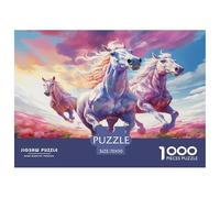 Running StalLion Jigsaw Puzzles for Adults Gifts 1000 Piece Fun Challenging Home Decors Brainteasing Horse Jigsaw Puzzle for Adults And Kids 70x50cm/1000pcs