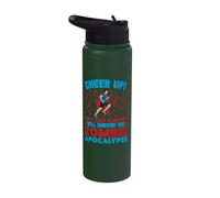 Running Survive The Zombie Marathon Runner Stainless Steel Insulated Water Bottle
