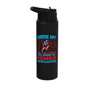 Running Survive The Zombie Marathon Runner Stainless Steel Insulated Water Bottle