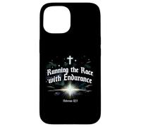 Running the Race with Endurance Hebrews 12:1 Christian Case for iPhone 15