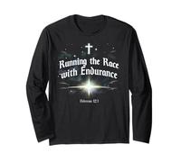 Running The Race with Endurance Hebrews 12:1 Christian Long Sleeve T-Shirt