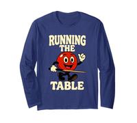 Running The Table Retro Billiards Pool Ball Player Long Sleeve T-Shirt