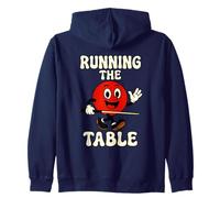 Running The Table Retro Billiards Pool Ball Player Zip Hoodie