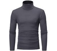 Running Tops Mens Turtleneck Tops Mens Lightweight Mens Muscle Comprehension Base Layer Support Yoga Tops Sports Moisture Wicking Shirts Elastic Breathable Cycling Jersey Work Sports Winter Dark Gray