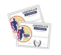 Running Track Cross Country Certificate of Achievement 50pk 8.5x11” Training 1st Place Winner Medal Trophy Most Improved Runner