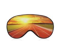 Running Track Sunset Sleep Mask for Women Men Side Sleeper Eye Cover with Adjustable Strap Soft Breathable Blackout Mask Slip-Free Deep Sleeping Travel Essentials