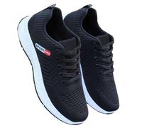 Running Trainers Men Mesh Lining Comfortable Hiking Shoes Soft Cushioned Footbed Safety Trainers Non-Slip Athletic Walking Shoes Mountain Trekking Backpacking Versatile Trainer Jogging Black