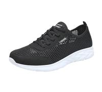 Running Trainers Men, Running Shoes Low Top Casual Sneakers Non-Slip Mesh Breathable Hollow Out Trainers Gym Trail Trekking Fitness Sneakers Outdoor Walking Trainer Lightweight Jogging Sneaker White