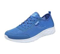 Running Trainers Men, Running Shoes Low Top Casual Sneakers Non-Slip Mesh Breathable Hollow Out Trainers Gym Trail Trekking Fitness Sneakers Outdoor Walking Trainer Lightweight Jogging Sneaker Blue