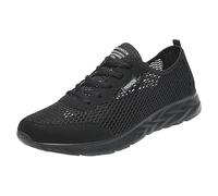 Running Trainers Men, Running Shoes Low Top Casual Sneakers Non-Slip Mesh Breathable Hollow Out Trainers Gym Trail Trekking Fitness Sneakers Outdoor Walking Trainer Lightweight Jogging Sneaker Black