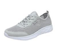 Running Trainers Men, Running Shoes Low Top Casual Sneakers Non-Slip Mesh Breathable Hollow Out Trainers Gym Trail Trekking Fitness Sneakers Outdoor Walking Trainer Lightweight Jogging Sneaker Grey