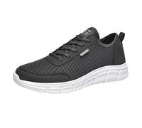 Running Trainers Mens Mesh Walking Trainers Breathable Lightweight Slip On Sneakers Non Slip Athletic Sport Shoes Lace-Up Orthopedic Hiking Trekking Trainer Chic Comfortable Classic Sneakers