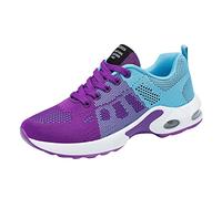 Running Trainers Womens Arch Support Lightweight Air Cushion Gym Shoes Casual Wide Fit Road Shoes Non Slip Low Top Athletic Sneakers Comfortable L Ladies Trainers Sale Purple