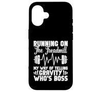 Running Treadmill Funny Training Runner Who's Boss Men Women Case for iPhone 16