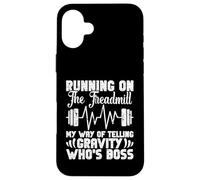 Running Treadmill Funny Training Runner Who's Boss Men Women Case for iPhone 16 Plus