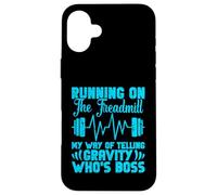 Running Treadmill Funny Training Runner Who's Boss Men Women Case for iPhone 16 Plus