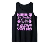 Running Treadmill Funny Training Runner Who's Boss Men Women Tank Top