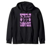 Running Treadmill Funny Training Runner Who's Boss Men Women Zip Hoodie