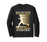 Running Trying to Catch The Ice Cream Truck Marathon Runner Long Sleeve T-Shirt