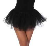 Running Tutu Skirt Fancy Dress 1980s Hen Party Dance Extra Fluffy 5 Layers Plus Size (Black)