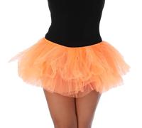 Running Tutu Skirt Fancy Dress 1980s Hen Party Dance Extra Fluffy 5 Layers Plus Size (Neon Orange)