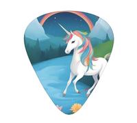 running unicorns Stylish and durable guitar picks, three types of thin, medium and heavy guitar picks (12 pieces), suitable for guitar, bass, electric guitar, ukulele,
