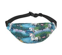 running unicorns Travel Fashion Waist Bag, Suitable for Sports, Running, Cycling, Traveling, Fishing Boys Large Crossbody Waist Bag,