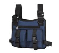 Running Vest Chest Rig Bag Running Pack Multi-Function Lightweight Vest Adjustable Hiking Waterproof for Workouts(Blue)